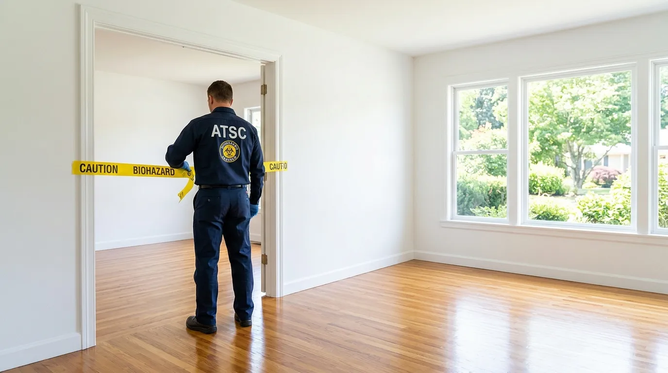 Certified biohazard cleanup crew performing Trauma Scene Cleanup in Pasco
